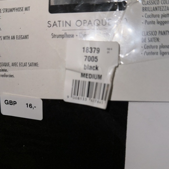 WOLFORD satin opaque 50 black  medium - Picture 3 of 3